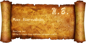Max Barnabás névjegykártya